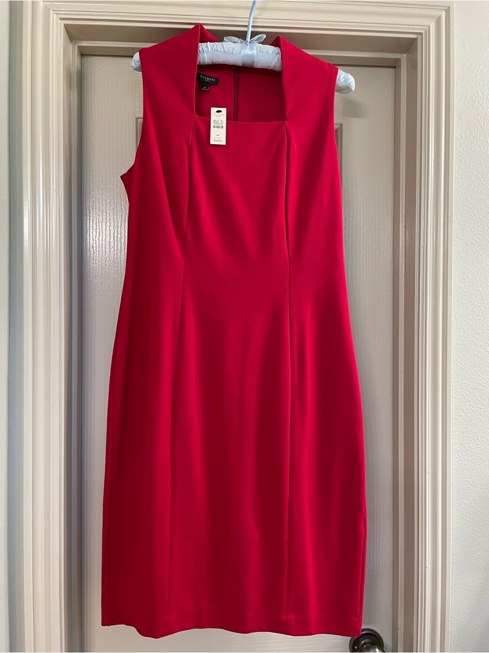NWT Talbots Sleeveless Red Sheath Ponte Knit Dress